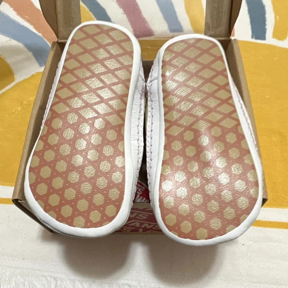 VANS Old Skool Crib Glitter Pink/Yellow/White Lace Up US 2 EU 17 MPN